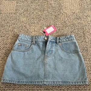 Edikted Light Blue Denim Mini Skirt